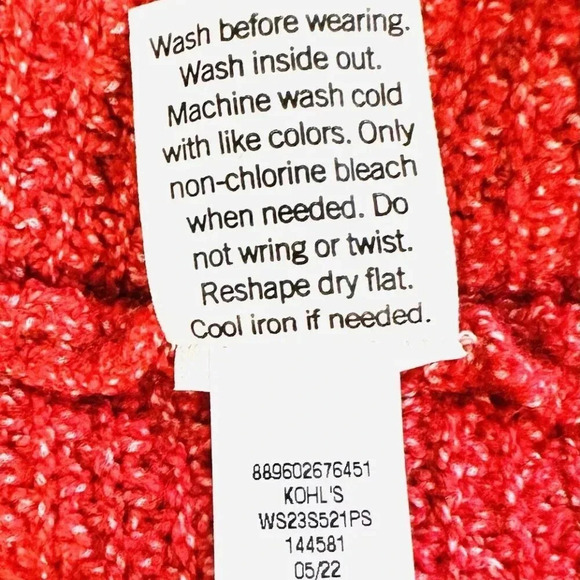 NWT SONOMA Women Long Sleeve V-Neck Pullover Oversized Red Sweater Plus Size 3X - Picture 11 of 11